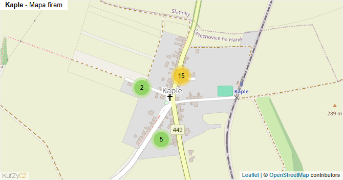 Kaple - mapa firem