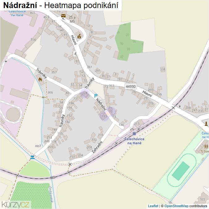 Mapa Nádražní - Firmy v ulici.