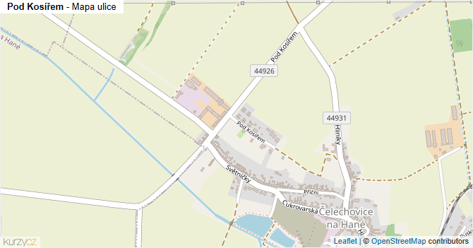 Pod Kosířem - mapa ulice