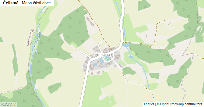 Čelistná - mapa části obce