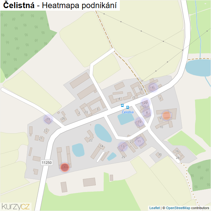Mapa Čelistná - Firmy v části obce.
