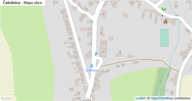 Čeložnice - mapa obce