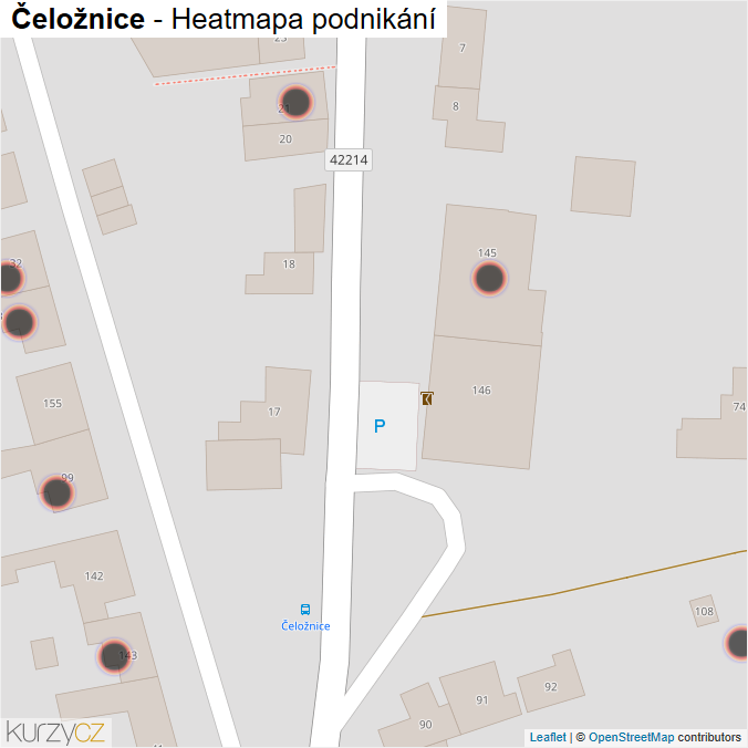 Mapa Čeložnice - Firmy v obci.