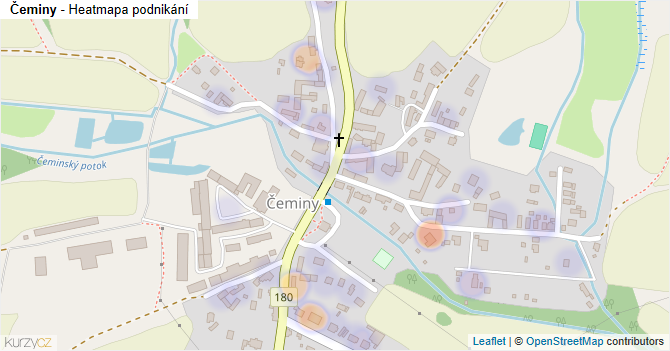 Čeminy - mapa podnikání