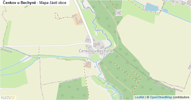 Čenkov u Bechyně - mapa části obce