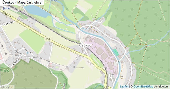 Čenkov - mapa části obce