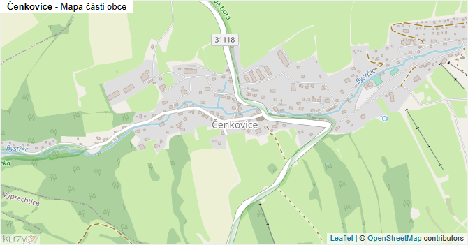 Čenkovice - mapa části obce