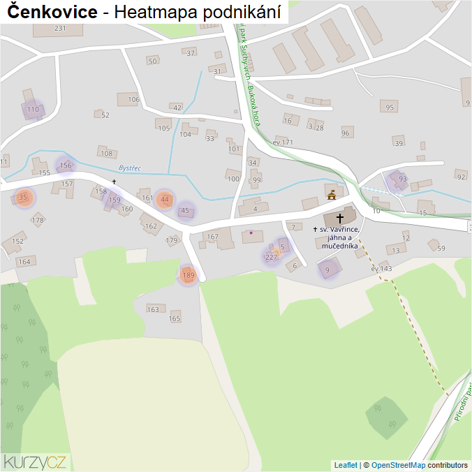 Mapa Čenkovice - Firmy v části obce.