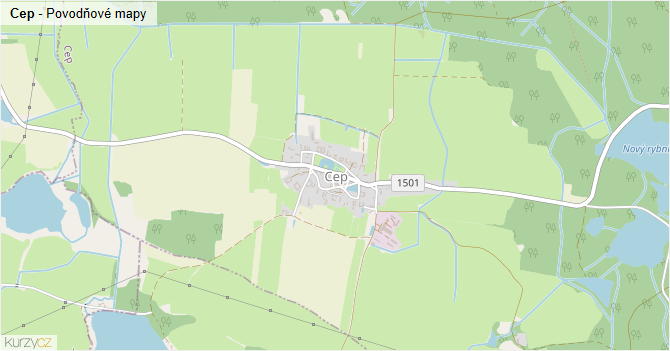 Cep - záplavové mapy stoleté vody