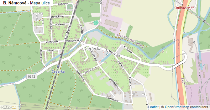 B. Němcové - mapa ulice