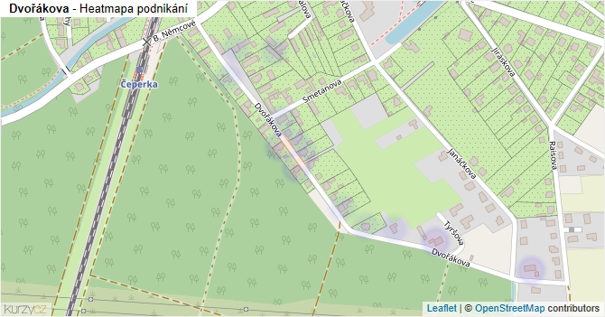 Dvořákova - mapa podnikání