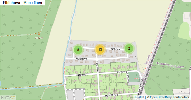 Fibichova - mapa firem