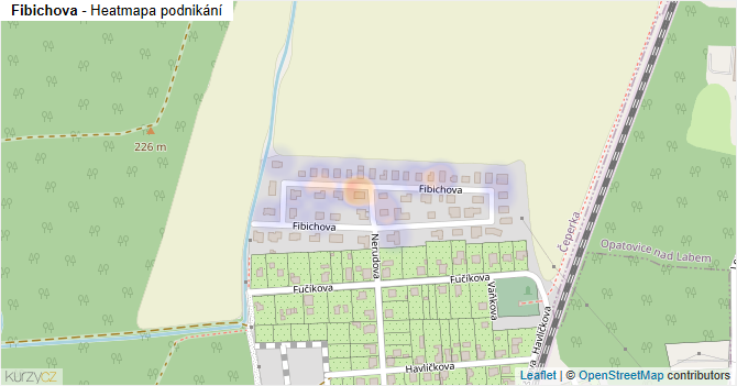 Fibichova - mapa podnikání
