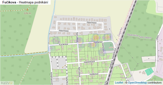 Fučíkova - mapa podnikání