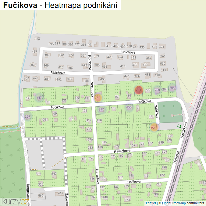 Mapa Fučíkova - Firmy v ulici.