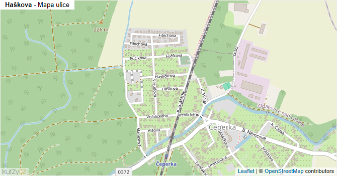 Haškova - mapa ulice