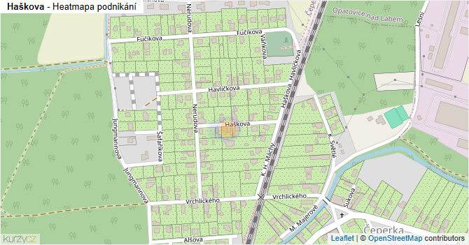 Haškova - mapa podnikání
