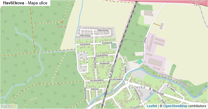 Havlíčkova - mapa ulice