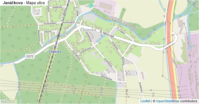 Janáčkova - mapa ulice