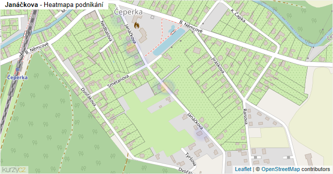 Janáčkova - mapa podnikání