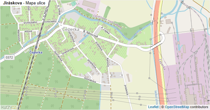 Jiráskova - mapa ulice