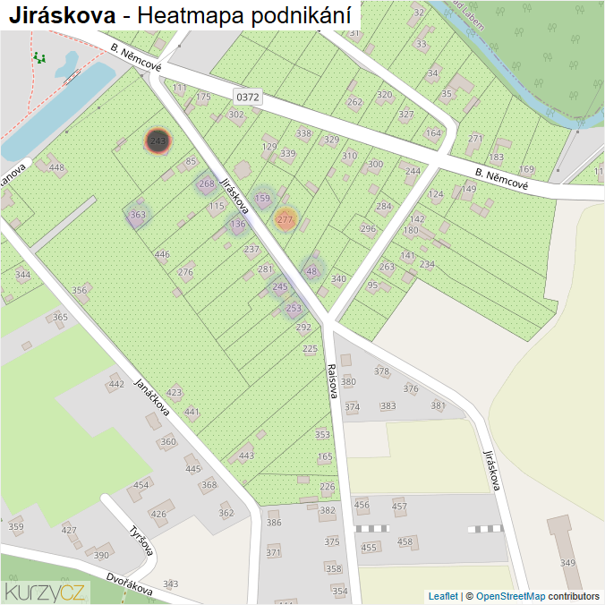 Mapa Jiráskova - Firmy v ulici.