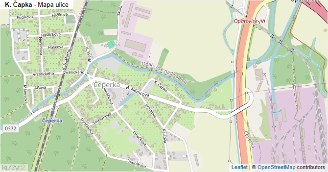 K. Čapka - mapa ulice