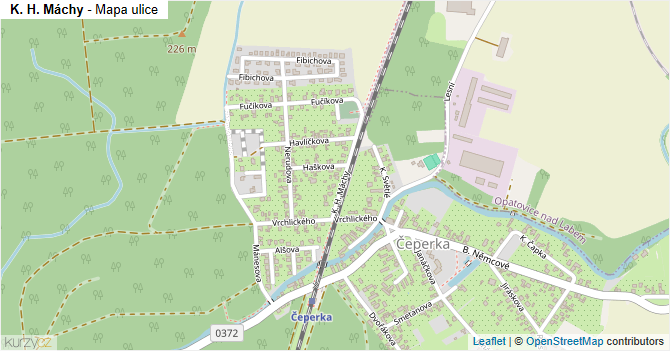 K. H. Máchy - mapa ulice