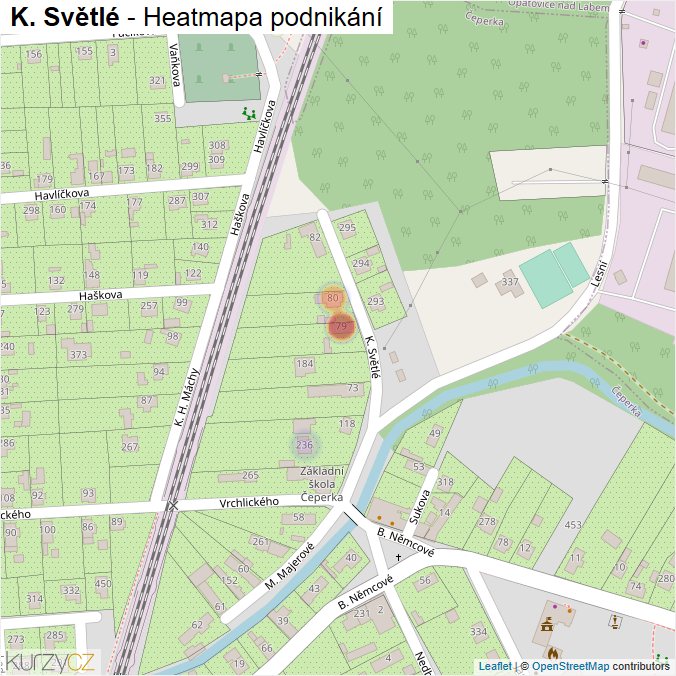 Mapa K. Světlé - Firmy v ulici.