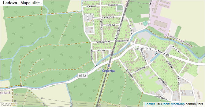 Ladova - mapa ulice