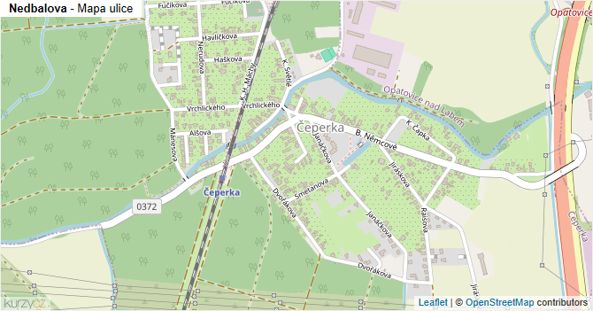 Nedbalova - mapa ulice