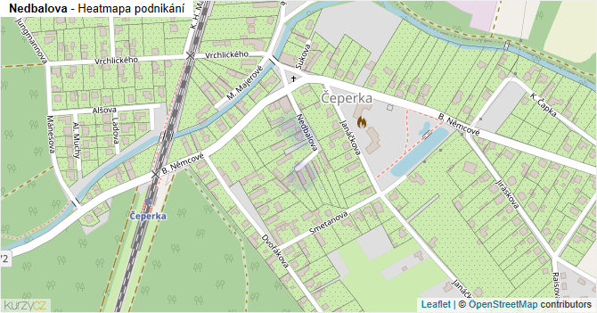 Nedbalova - mapa podnikání