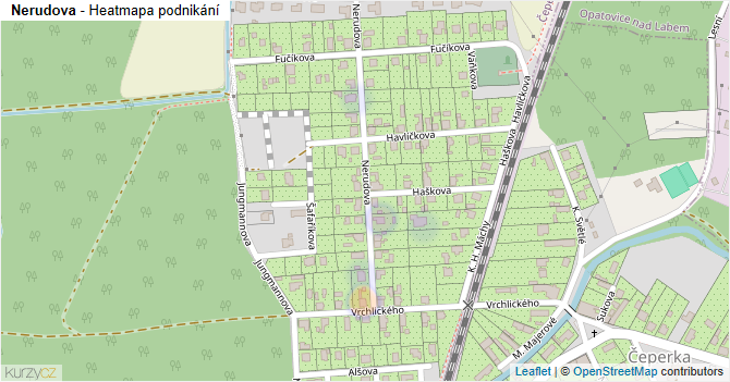 Nerudova - mapa podnikání
