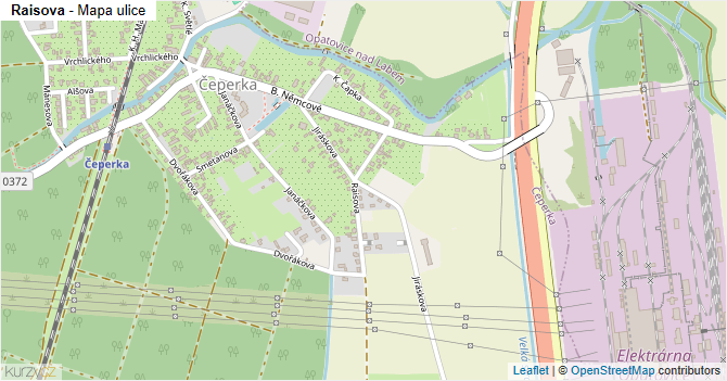 Raisova - mapa ulice