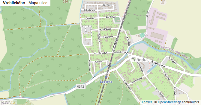 Vrchlického - mapa ulice