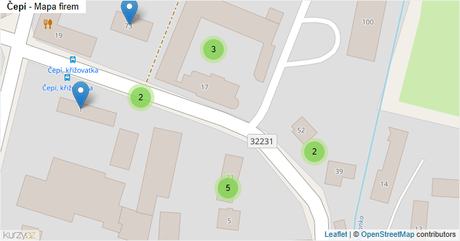 Čepí - mapa firem