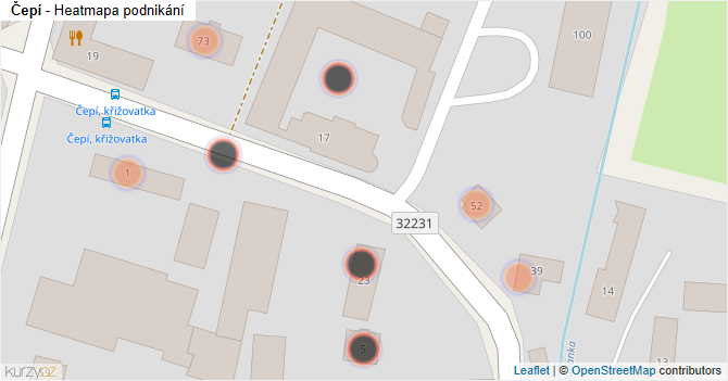 Čepí - mapa podnikání
