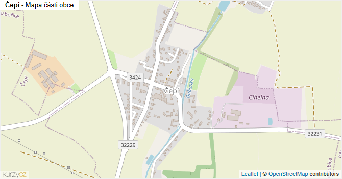 Čepí - mapa části obce
