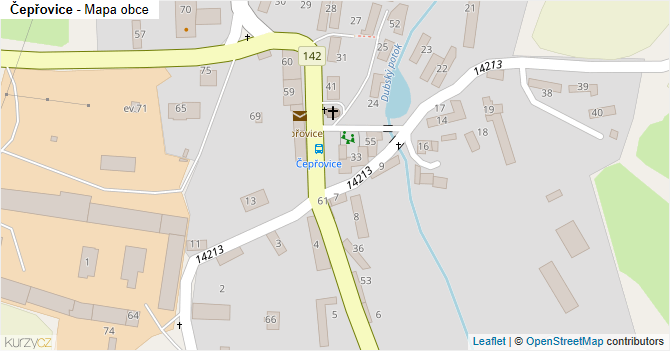 Čepřovice - mapa obce