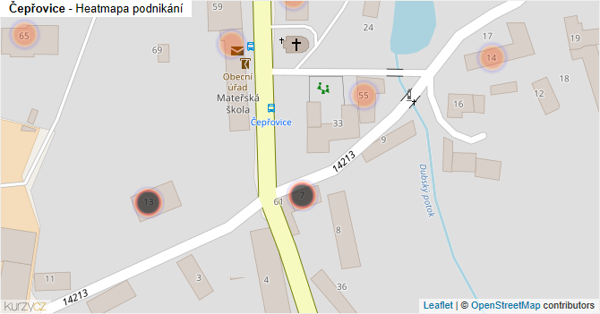 Čepřovice - mapa podnikání