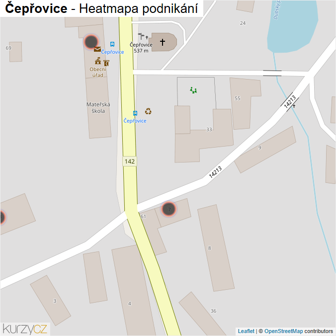 Mapa Čepřovice - Firmy v obci.