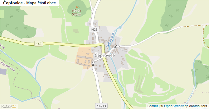 Čepřovice - mapa části obce