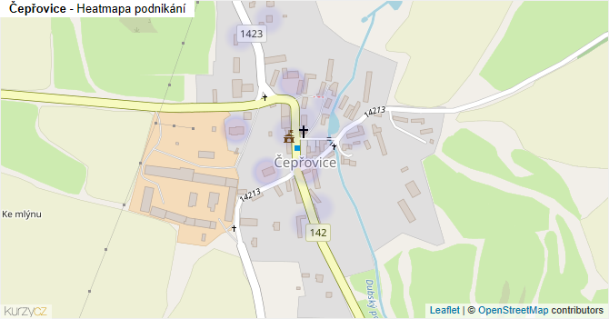 Čepřovice - mapa podnikání