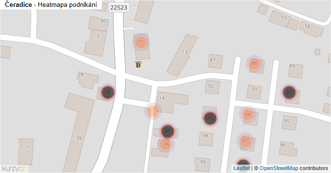 Čeradice - mapa podnikání