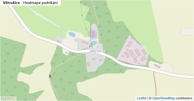 Větrušice - mapa podnikání