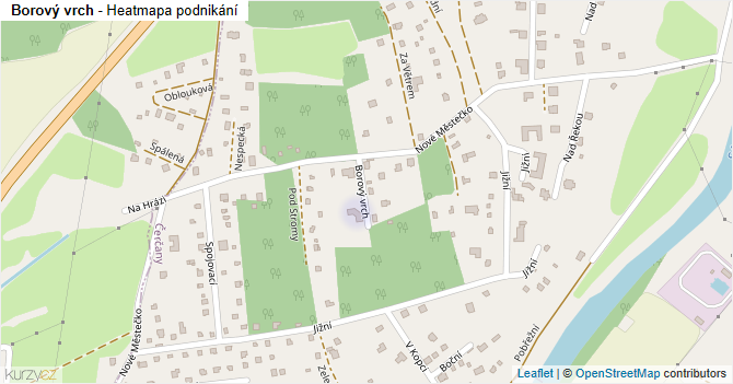 Borový vrch - mapa podnikání