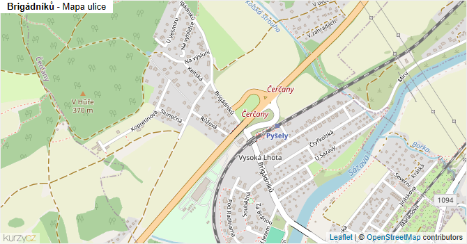 Brigádníků - mapa ulice