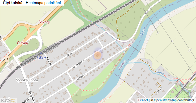 Čtyřkolská - mapa podnikání