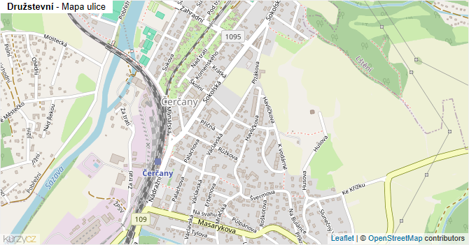 Družstevní - mapa ulice