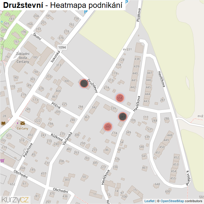 Mapa Družstevní - Firmy v ulici.